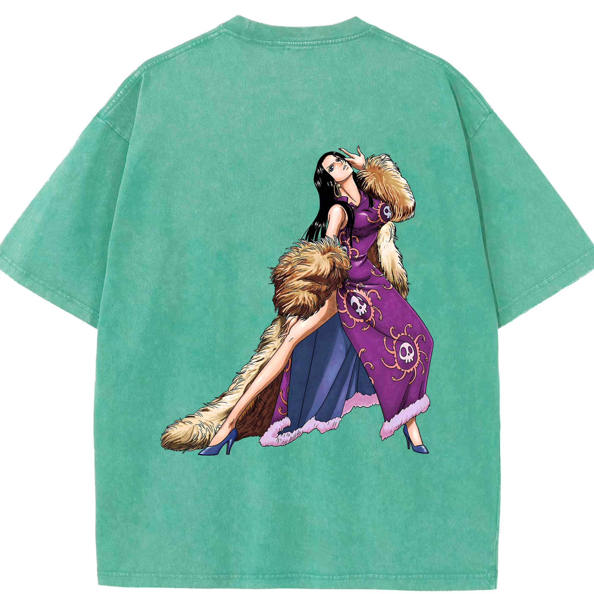 ワンピース ボア・ハンコック ONE PIECE Boa·Hancock 綿100% ヴィンテージ風 半袖Tシャツ（背面プリント）
